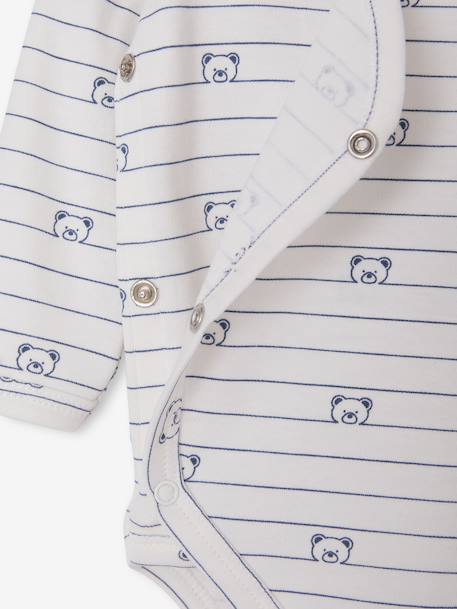 Pack of 3 long-sleeved newborn bodysuits for boys blue 