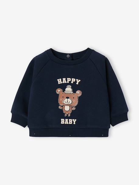 Baby long-sleeved sweatshirt navy blue+ochre 