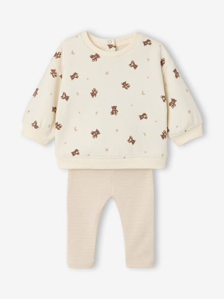 Sweatshirt and trousers set for baby boys ecru 