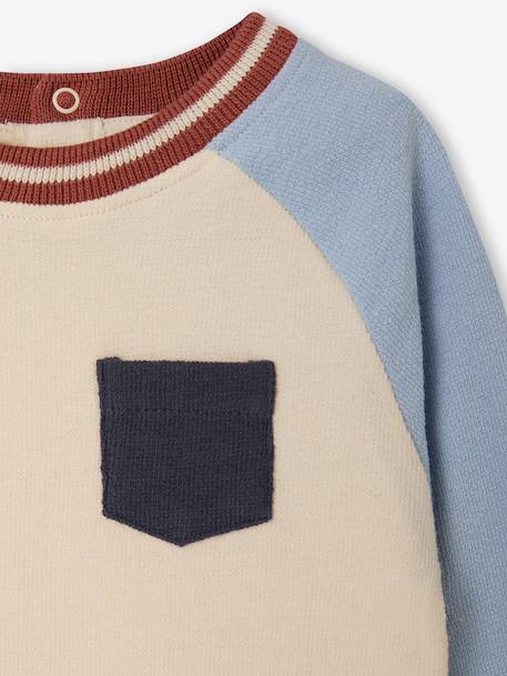 Long-sleeved T-shirt for baby grey blue+vanilla 
