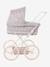 Pram for baby doll black+ecru+rose 