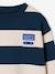Striped sweatshirt with crew neck for boys hazel+navy blue+pistachio 