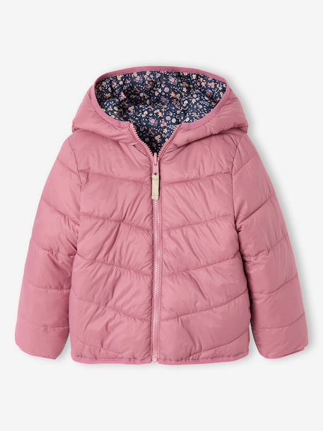 Reversible Lightweight Jacket for Girls anthracite+mauve+pale pink 