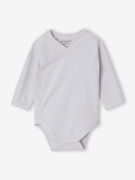 Pack of 3 long-sleeved newborn bodysuits for boys blue 