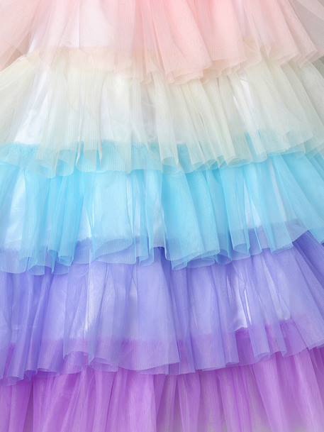 Fancy dress ruffle dress multicoloured 