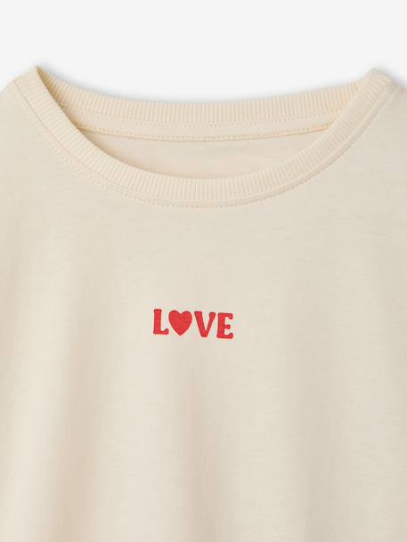 Long-sleeved T-shirt for girls anthracite+ecru+old rose 