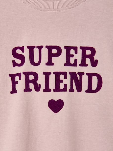Long-sleeved T-shirt for girls green+ink blue+pale pink 