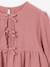 Long-sleeved blouse for girls blush+ecru 