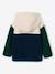 Zip-up hooded cardigan for boys fir green+medium blue 