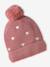 3-piece knit hat, snood and mittens set for girls rose 