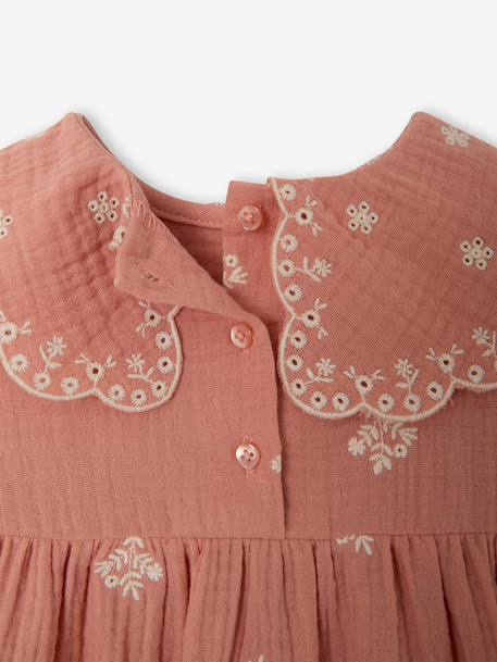 Long-sleeved dress for baby girls apricot 