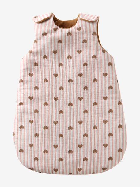 Baby Sleep Bag in Cotton Gauze, for Dolls black+blush+brown+printed pink+rose+yellow 