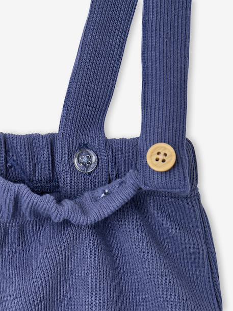 Baby bodysuit and trousers set medium blue 