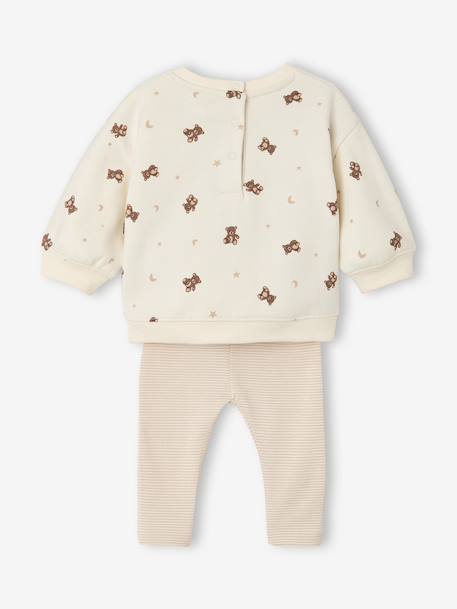 Sweatshirt and trousers set for baby boys ecru 