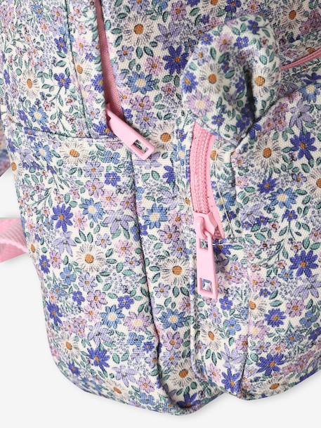 Floral Backpack, Playschool Special, Adorned with Bear Ears, for Girls sage green+soft lilac 