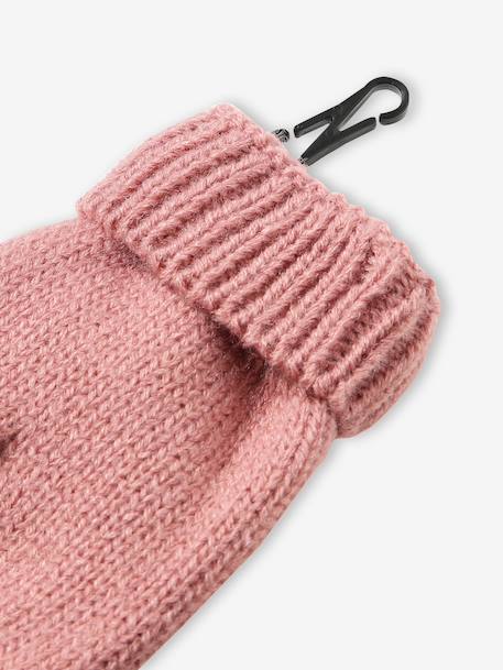 3-piece knit hat, snood and mittens set for girls rose 