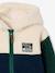 Zip-up hooded cardigan for boys fir green+medium blue 