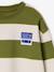 Striped sweatshirt with crew neck for boys hazel+navy blue+pistachio 