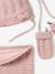 Baby knit hat, snood and mittens set rosy 