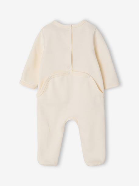 Pack of 2 baby sleepsuits with back opening vanilla 