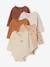 Pack of 5 long-sleeved bodysuits for newborn marl beige 