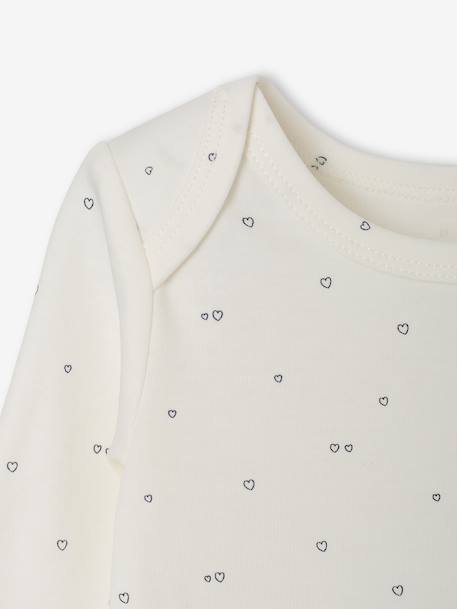 Pack of 3 long-sleeved bodysuits for baby pale pink 