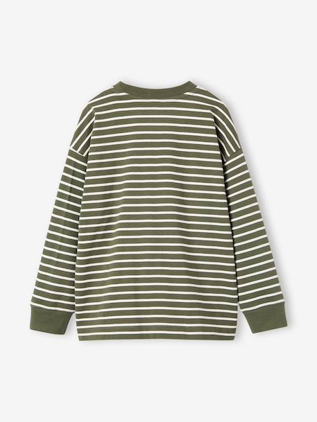 Striped T-Shirt for Boys, JONEN anthracite+green 