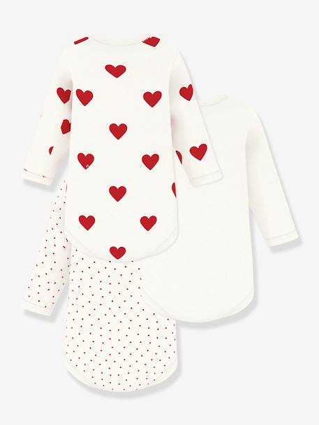Pack of 3 Long Sleeve Bodysuits by Petit Bateau set white+white 