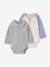 Pack of 2 newborn long-sleeved polo collar bodysuits marl grey 