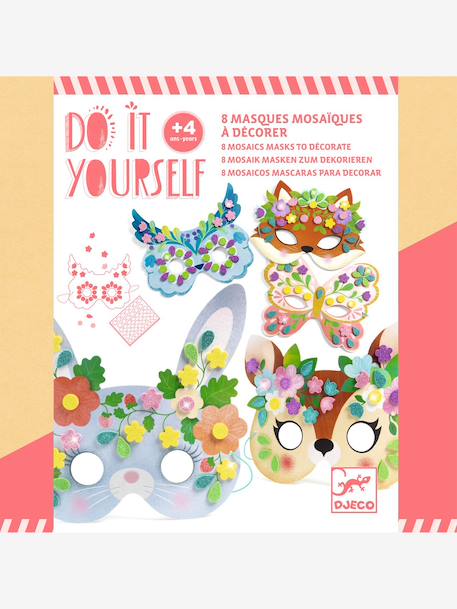 Pack of 5 DIY animal masks rose 