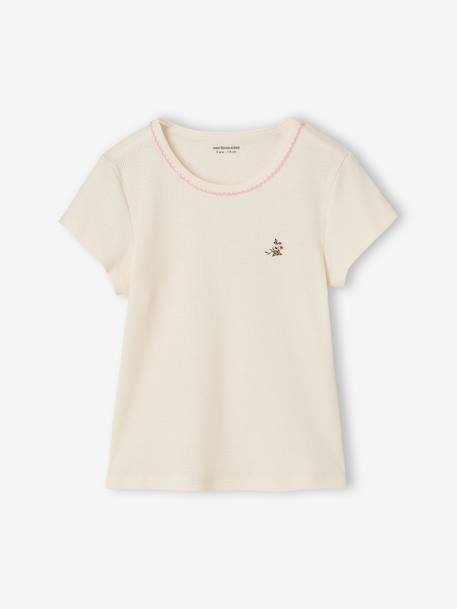 Pack of 3 short-sleeved T-shirts for girls beige 