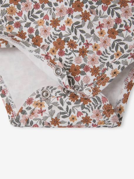 Pack of 5 evolving long-sleeved bodysuits for baby girls rose 