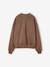 Printed sweatshirt with long sleeves for girls chocolate+grey 