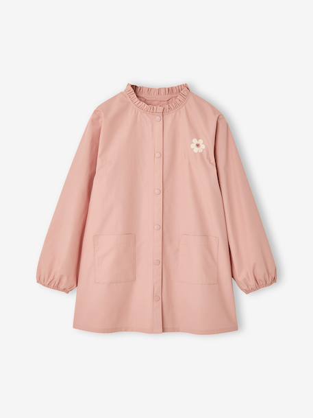 Customisable snap-fastening school smock for girls rosy 
