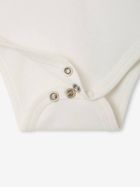 Pack of 3 long-sleeved bodysuits for baby ecru 