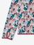 Sports Sweatshirt with Flower Print in Techno Fabric for Girls anthracite+ecru+old rose+printed green 