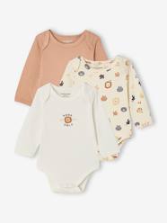 -Pack of 3 long-sleeved bodysuits for baby