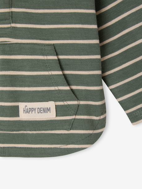 Striped Hooded Top for Baby Boys crystal blue+green+sandy beige+tomato red 