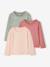 Pack of 3 long-sleeved T-shirts for girls old rose 