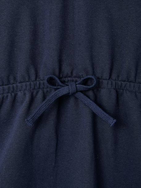 Short hooded dress for girls green+marl grey+navy blue 