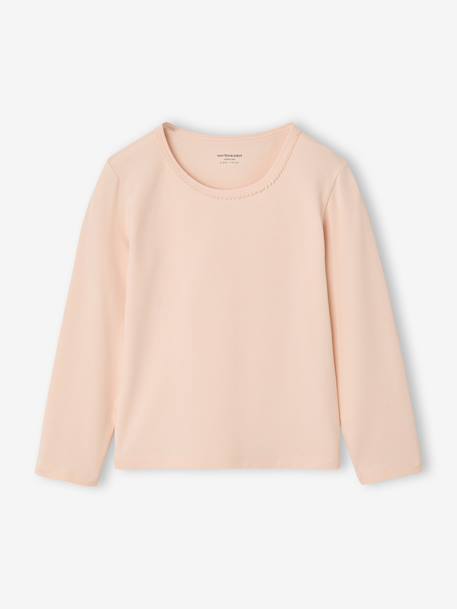 Pack of 3 long-sleeved T-shirts for girls old rose 