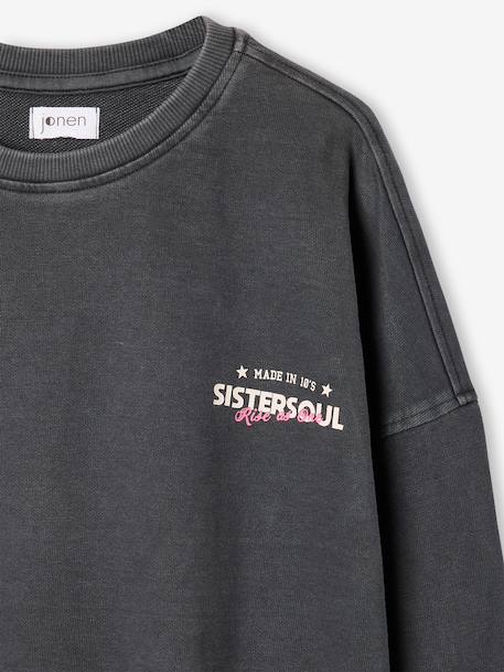 Long-sleeved sweatshirt for girls anthracite 