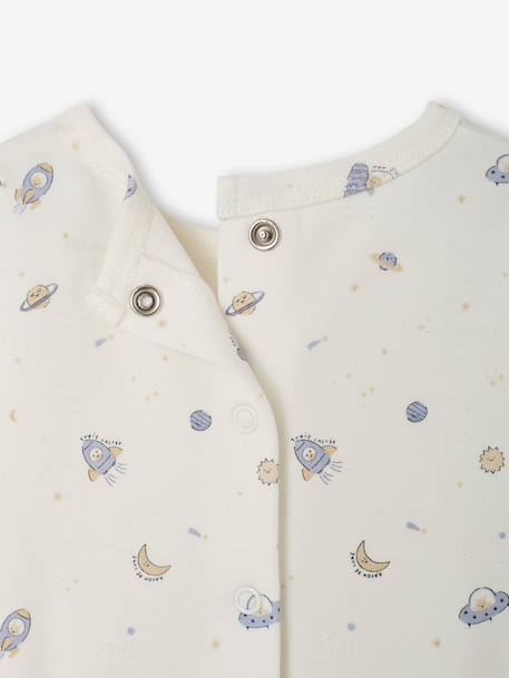 Pack of 2 baby sleepsuits with back opening sky blue 