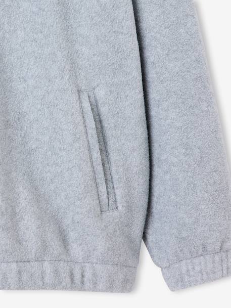 Boys fleece sweatshirt with funnel neck marl grey 