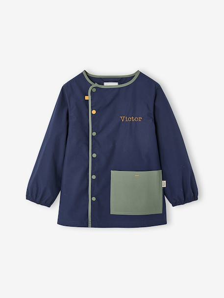 Cool School Smock for Boys blue+deep blue 
