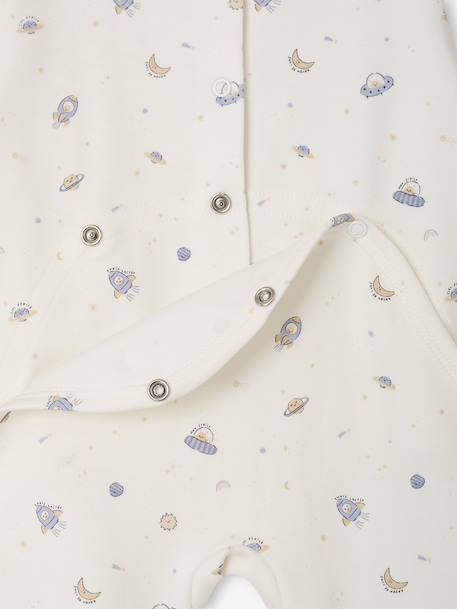 Pack of 2 baby sleepsuits with back opening sky blue 