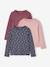 Pack of 3 long-sleeved T-shirts for girls ecru+ink blue+vanilla 
