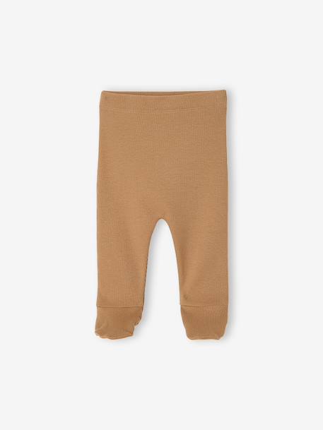 Pack of 2 newborn footed trousers cappuccino 