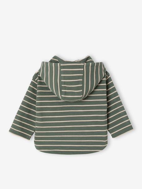 Striped Hooded Top for Baby Boys crystal blue+green+sandy beige+tomato red 