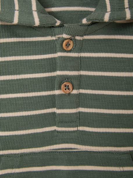 Striped Hooded Top for Baby Boys crystal blue+green+sandy beige+tomato red 